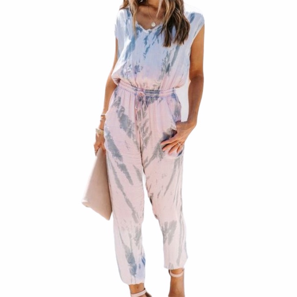 NEW Vici Walk On Water Pocketed Tie Dye Jumpsuit